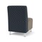 Lesro Siena Lounge Reception Armless Guest Chair, Brushed Steel, RS Night Sky Back, MD Farro Seat SN1102 - alternate 3
